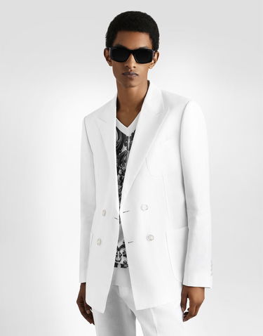 Jakna Dolce & Gabbana Dolce & Gabbana Portofino Double-breasted Linen Jacket Bela | G2NZ2TFU4JBW0111, 3