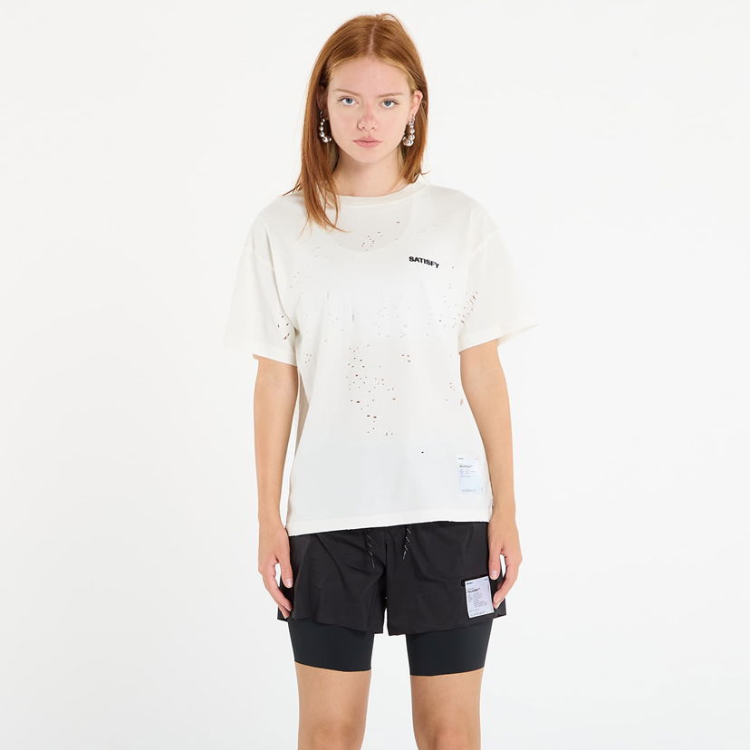 Majica Satisfy Satisfy MothTech Distressed T-Shirt Bela | 11006-OW-SAB