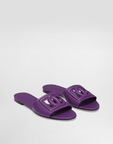 Modni dodatki Dolce & Gabbana Dolce & Gabbana Calfskin Slides Lila | CQ0436AY3298H438, 1