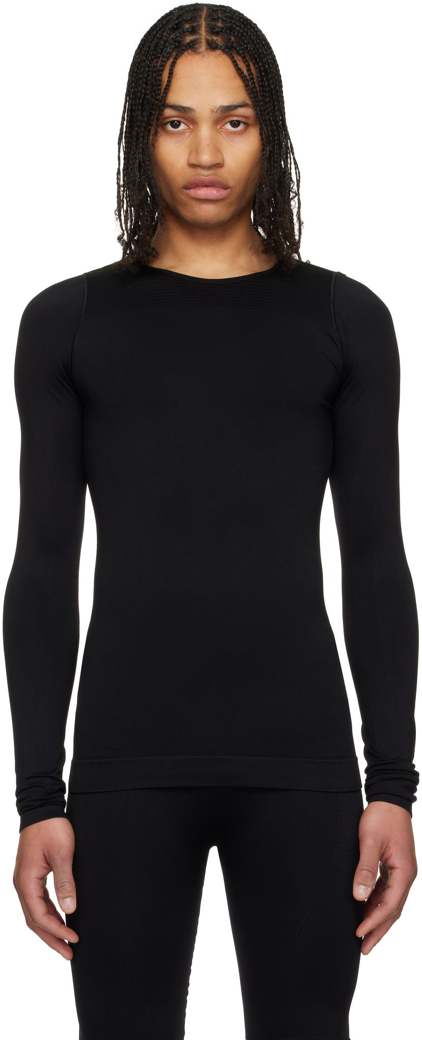 Majica Rick Owens Rick Owens Hollywood Active Knit Long Sleeve T-Shirt Črna | RU01E5691 KSP