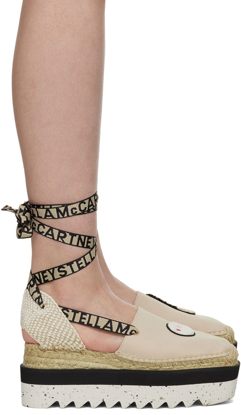 Modni dodatki Stella McCartney Stella McCartney Gaia Little Black Bunny Espadrille Wedges Bež | 810190N0222