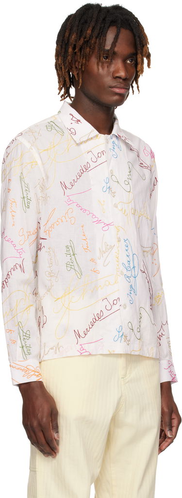 Srajce Bode Bode Signature Scrawl Button-Down Shirt Bela | MRS25SH015, 4