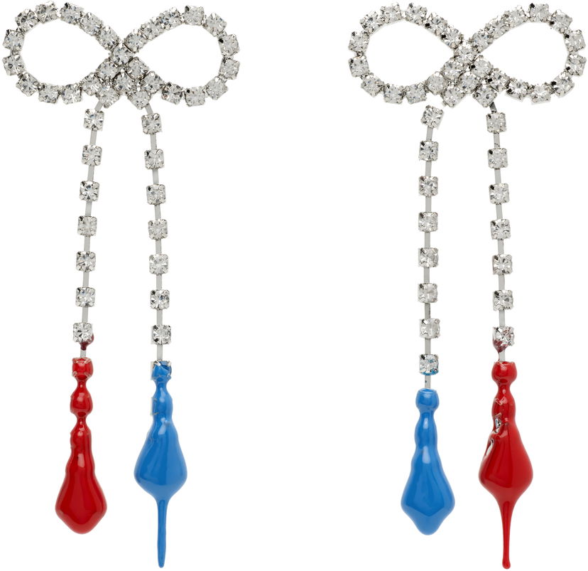 Uhani Ottolinger Ottolinger Crystal Bow Drop Earrings Kovinski | 125-902425-01
