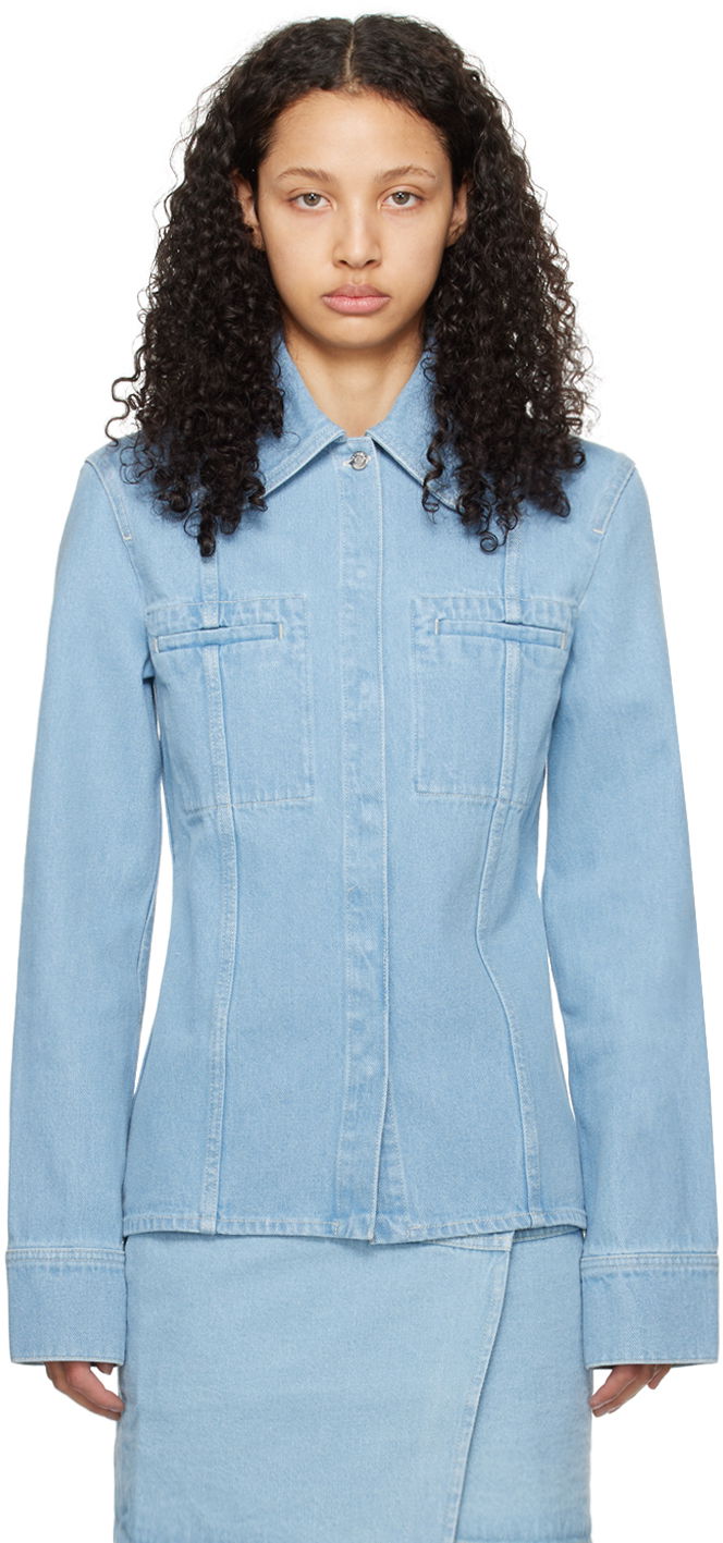 Jakna Nanushka Mireio Denim Jacket Modra | NW23RSSH01152