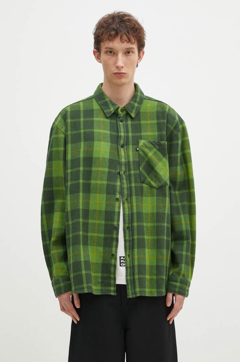 Wood Wood Day Heavy Flannel Shirt Relaxed Fit