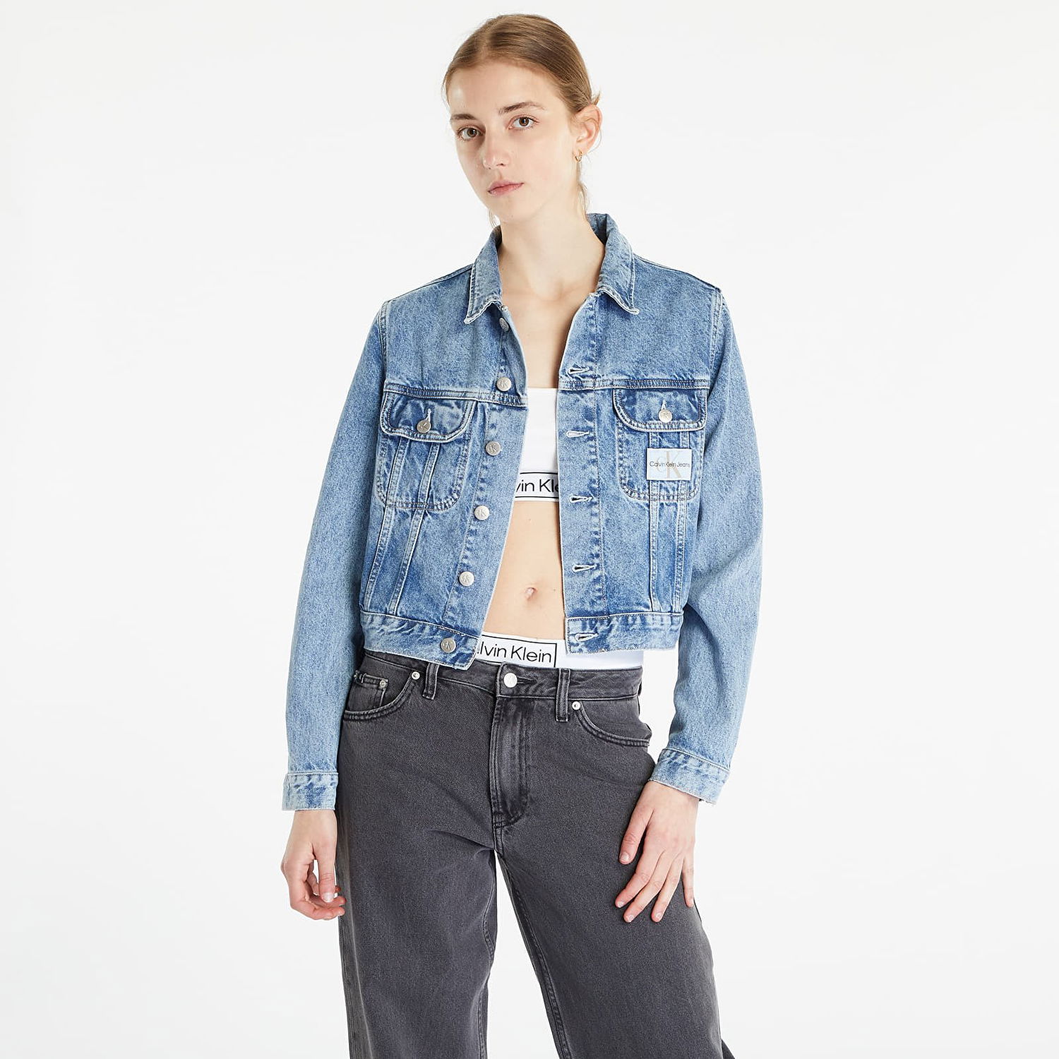 Jakna CALVIN KLEIN Cropped 90S Denim Jacket Modra | J20J220657 1AA, 0