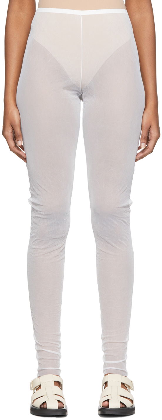 Pajkice The Row Ensley Sheer Leggings Bela | 6057-W2188