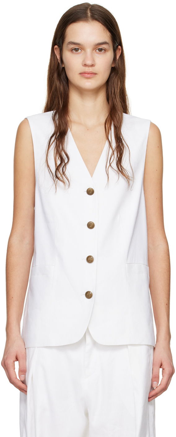 Telovnik rag & bone Buttoned Vest Bela | WAW24S40207520