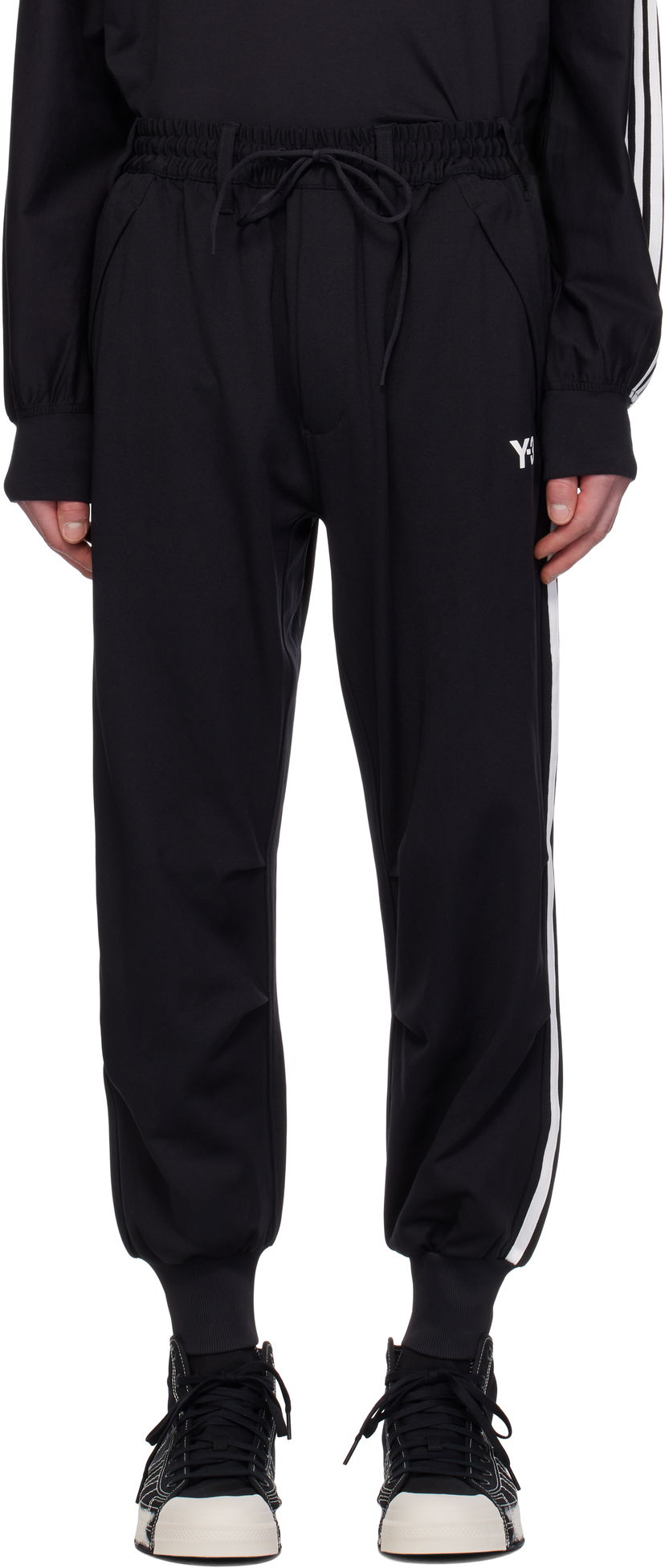 Trenirka Y-3 Y-3 3 Stripes Cuff Sweatpants Črna | JN7034