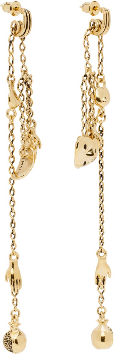 Uhani LEMAIRE Lemaire Estampe Chain Drop Earrings Kovinski | JW0016 LO036, 1