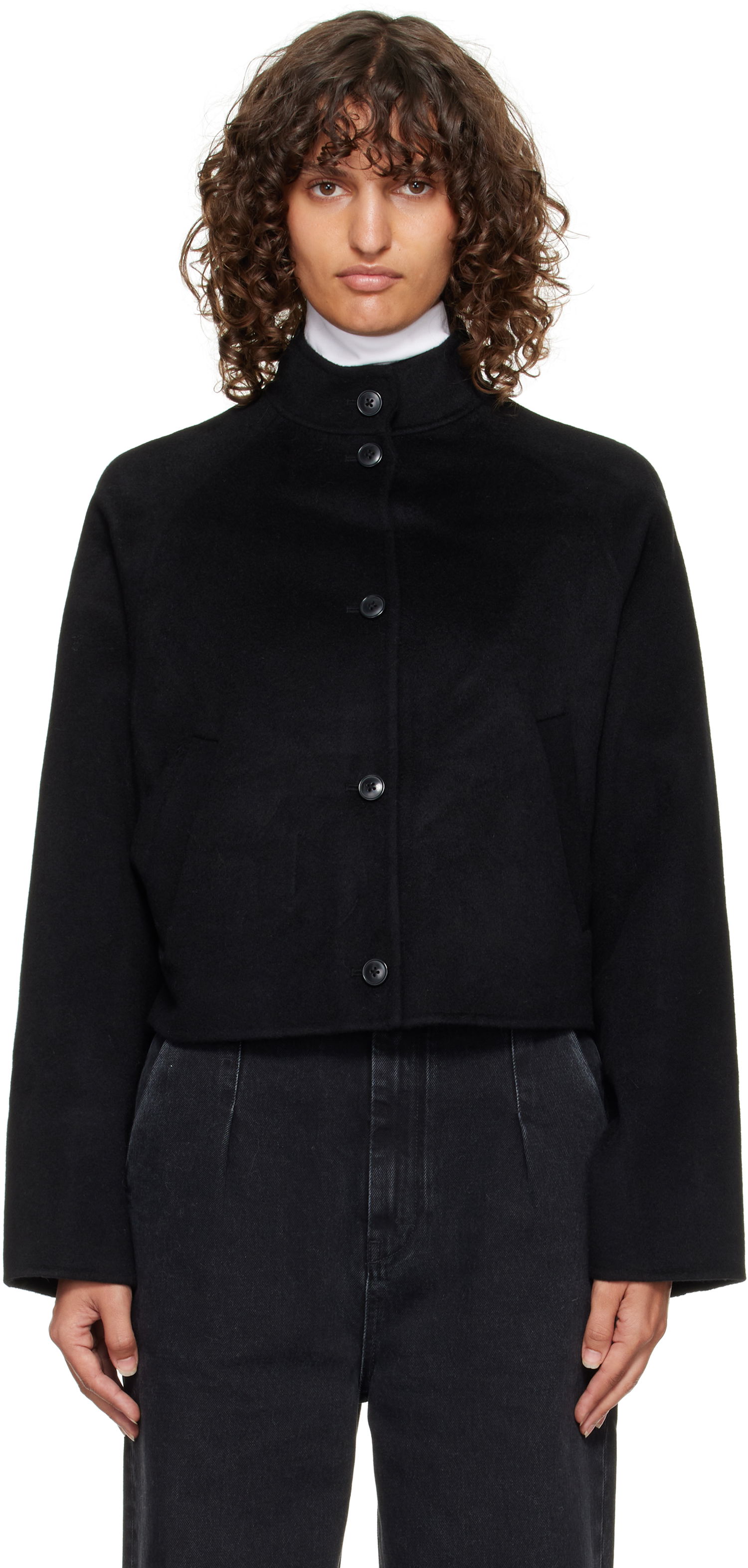 Jakna Loulou de Saison Loulou de Saison Nyma Cropped Wool Jacket Črna | NYMA, 0