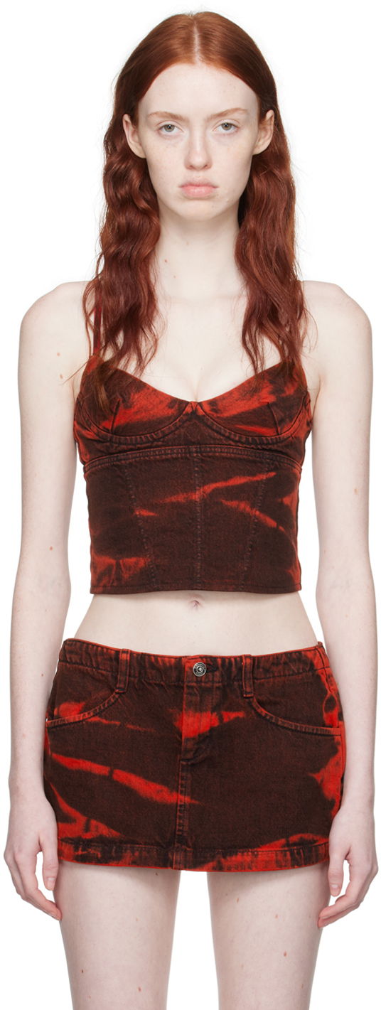 Krila Miaou Miaou Kiko Denim Tank Top Rdeča | 7075RWDRED