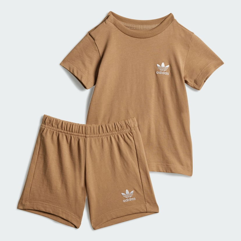 Trenirka adidas Performance Kids' Shorts and Tee Set Rjava | JY4981
