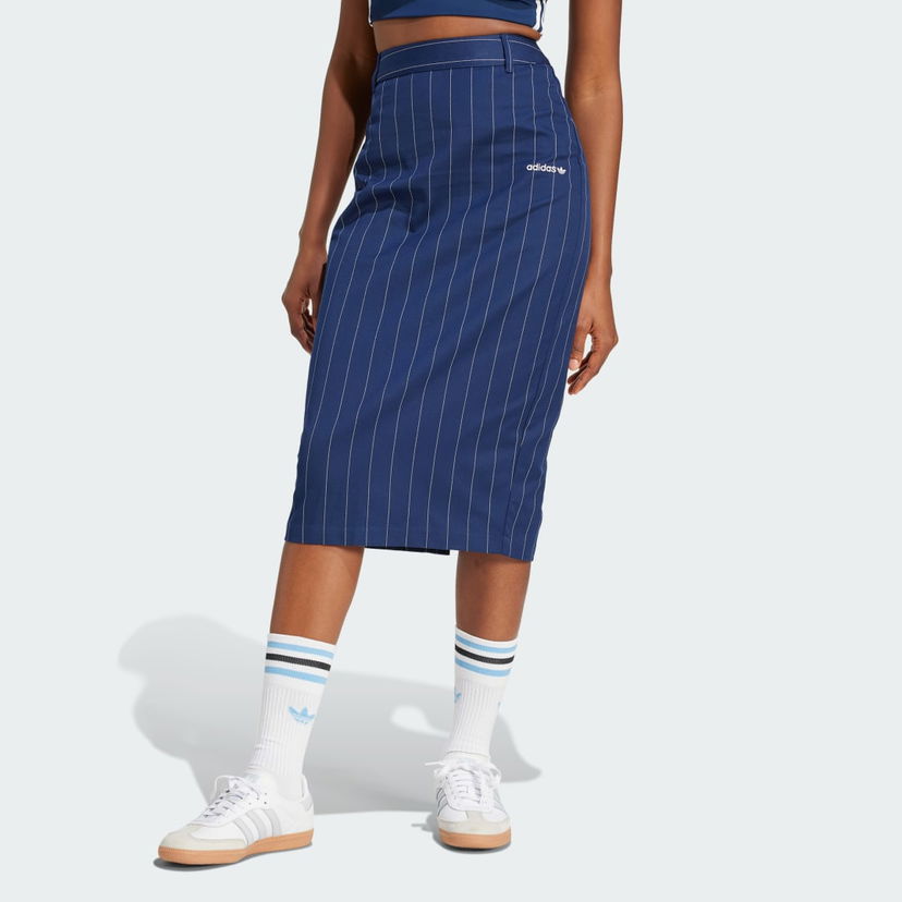 Krila adidas Performance Pinstripe Pencil Skirt Mornarica | JD2576