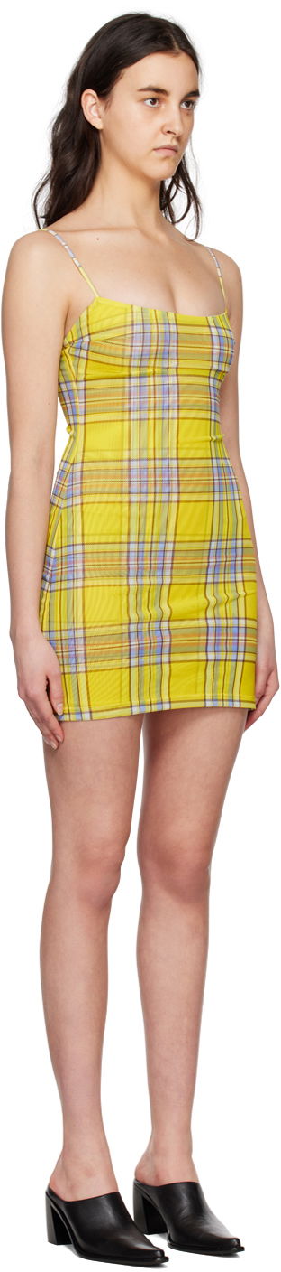 Obleke Miaou Miaou Anya Plaid Mini Dress Rumena | 5026PM1DNP, 1