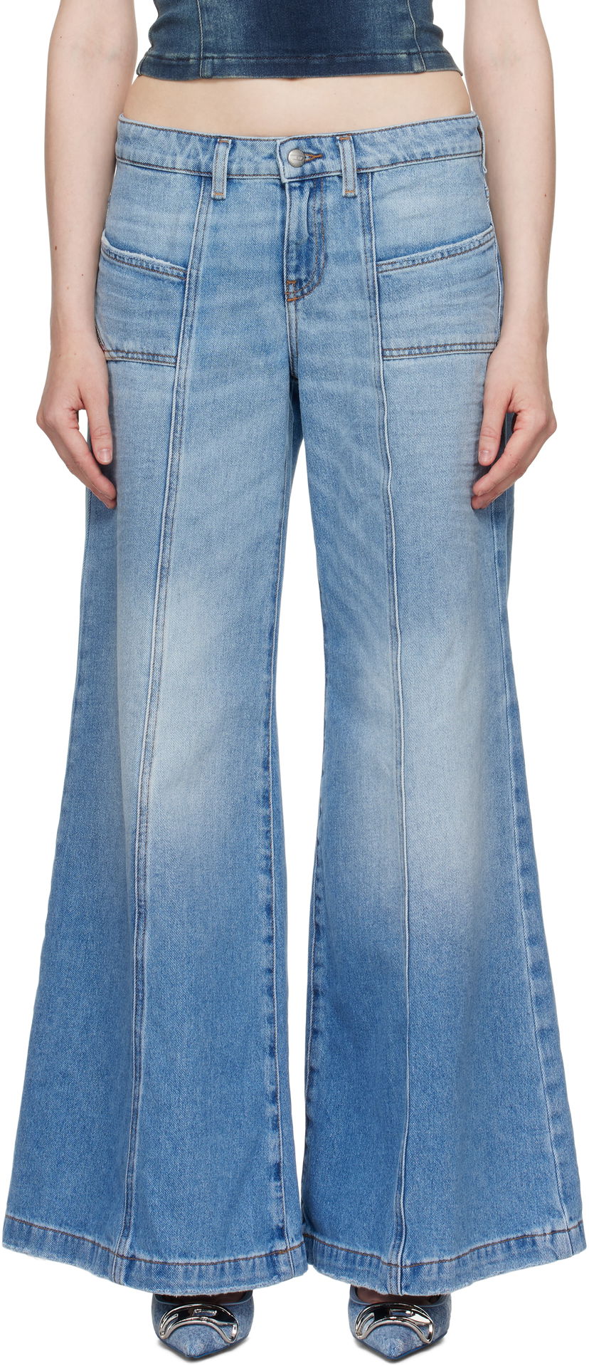 Kavbojke Diesel D-Akii Flare Jeans Modra | A12808 0CLBA