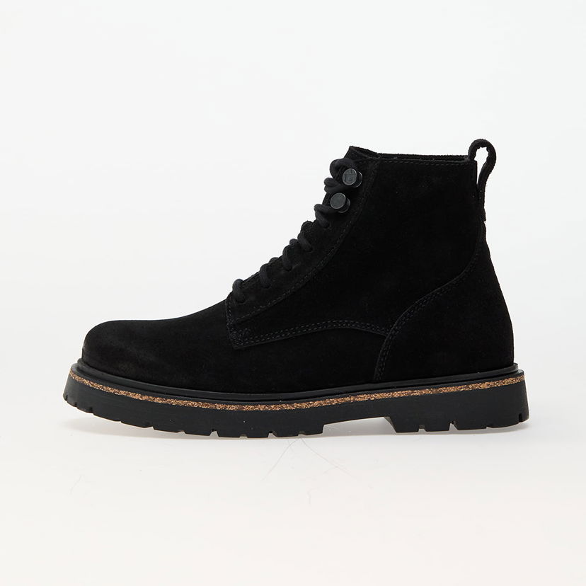 Superge in čevlji Birkenstock Highwood Lace Mid W Leather Velvet Black Črna | 1028893