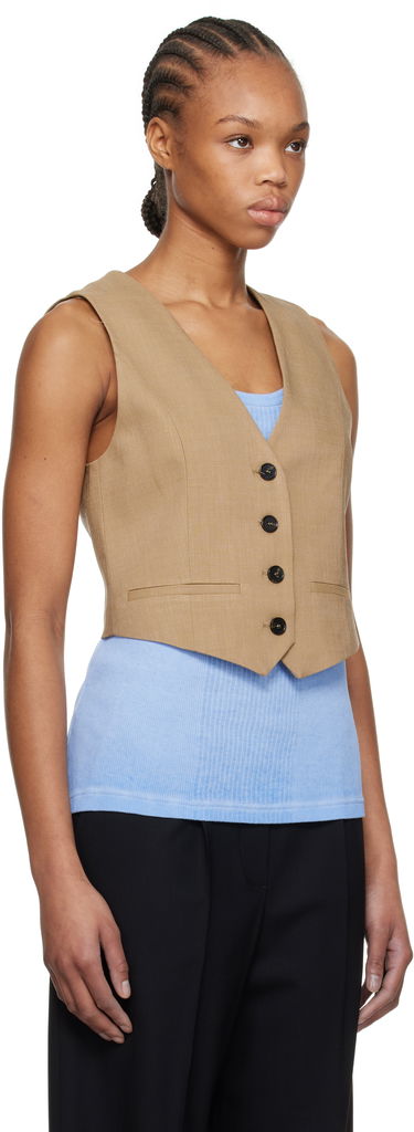 Telovnik MSGM MSGM Button Vest Rjava | 3841MDW01 257106, 1