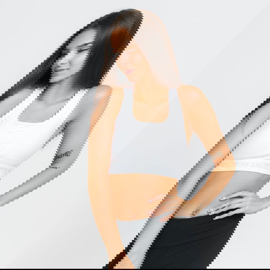Modrček Under Armour Crossback Mid Bra Bela | 1361034-100, 0