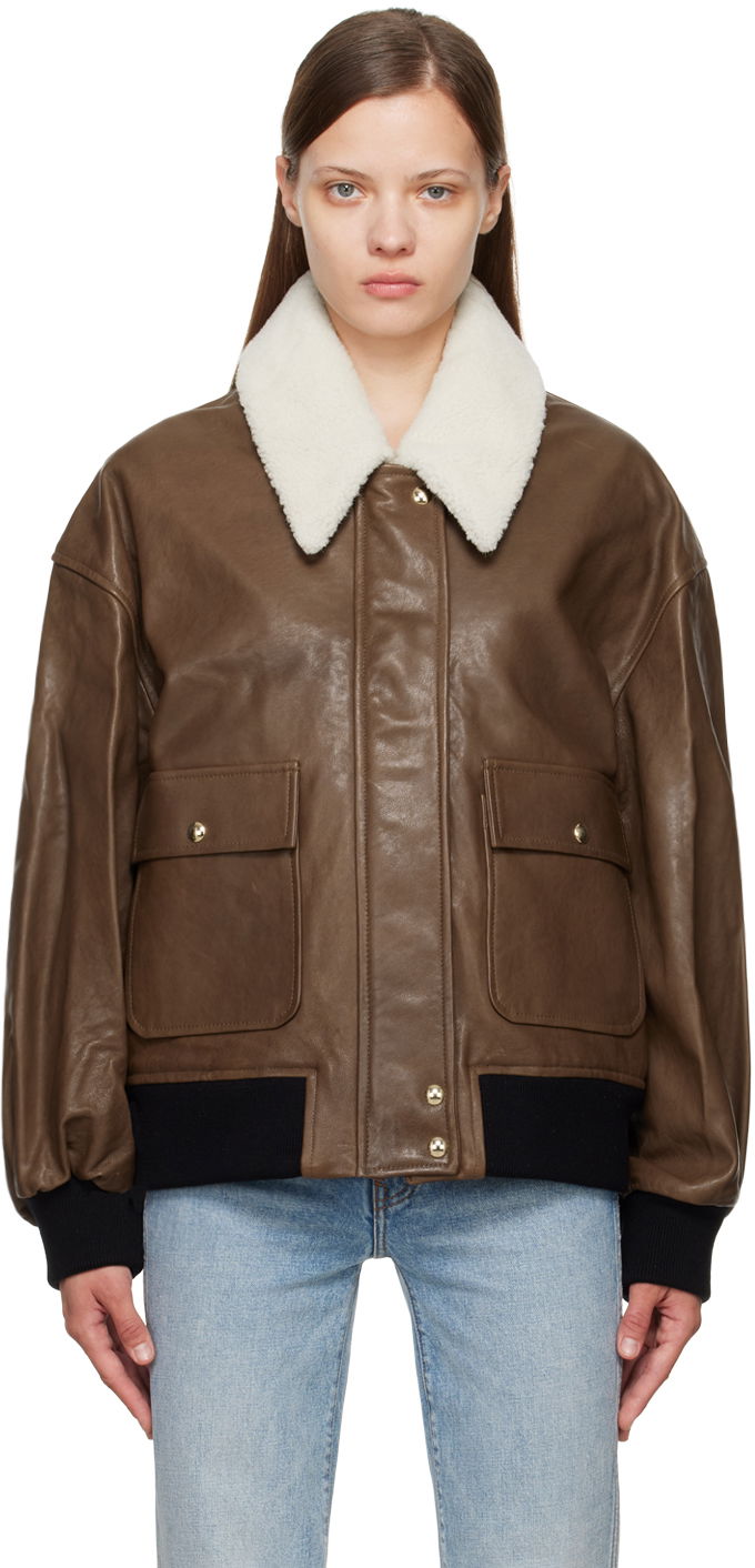 Jakna Khaite Brown 'The Shellar' Leather Jacket Rjava | 6075729, 0