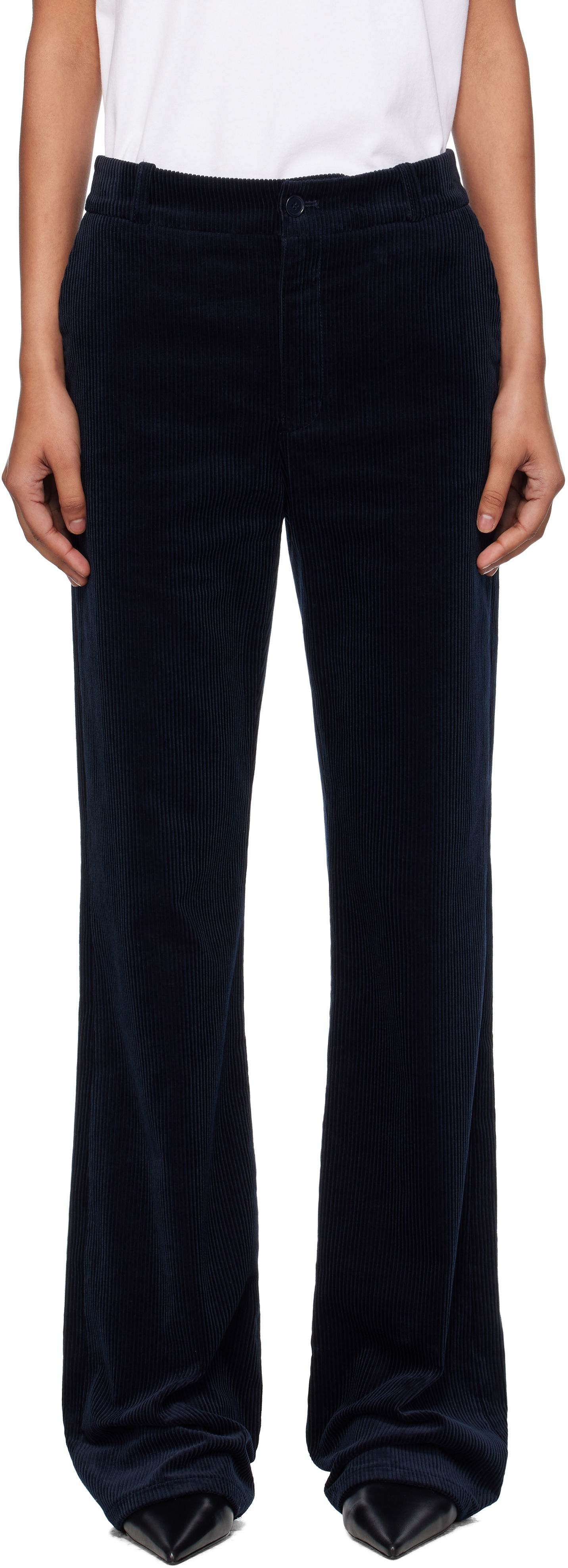 Hlače A.P.C. A.P.C. Rosemary Corduroy Flare Trousers Mornarica | COHBB-F08502, 0