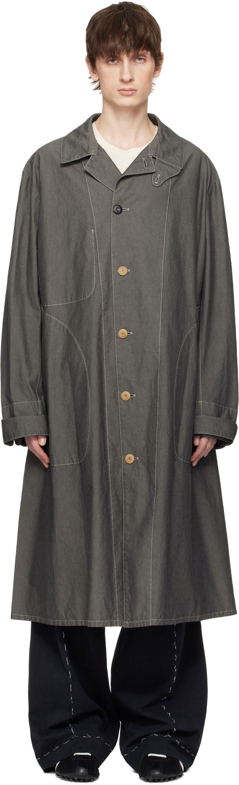 Dežni plašč Maison Margiela Maison Margiela Canvas Coat Siva | S50AA0156 M35299