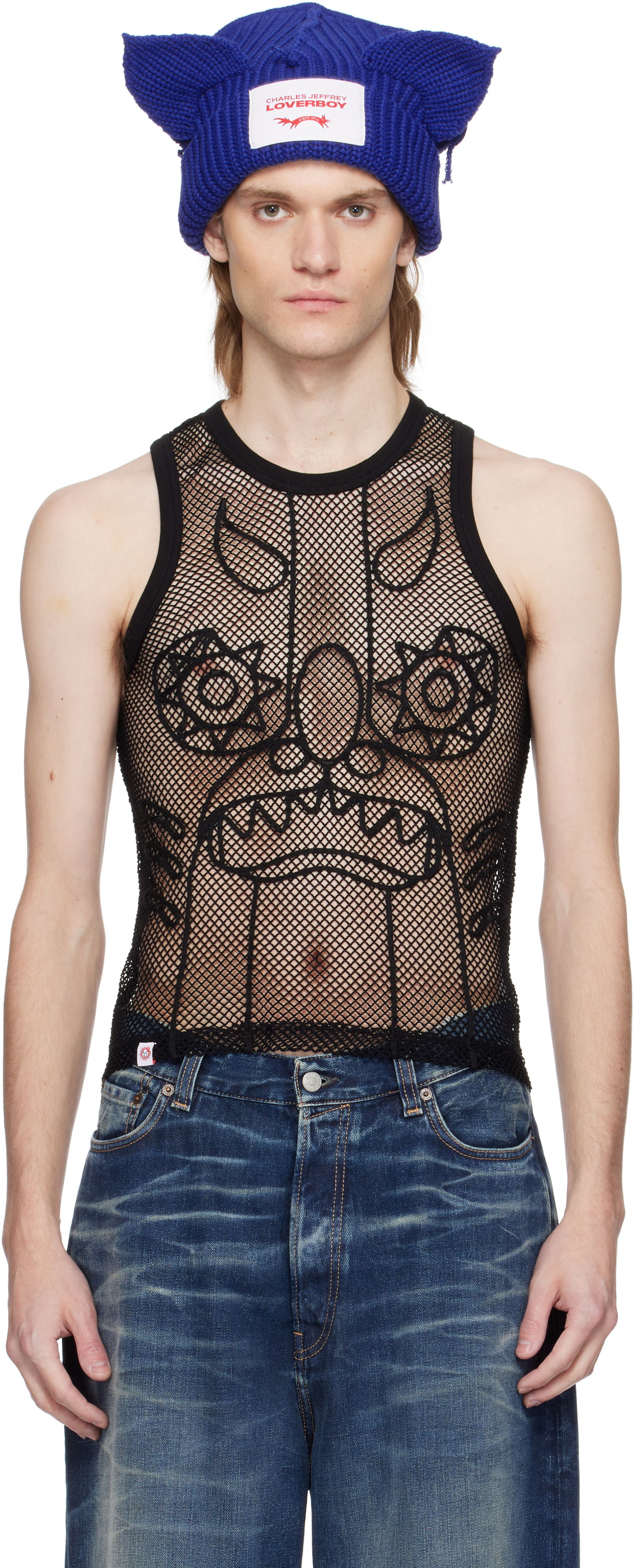 Majica brez rokavov Charles Jeffrey Loverboy Charles Jeffrey LOVERBOY Graphic Net Tank Top Modra | 54080301, 0