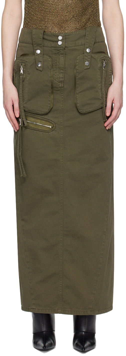 Krila Blumarine Embroidered Maxi Skirt Zelena | P422J108A
