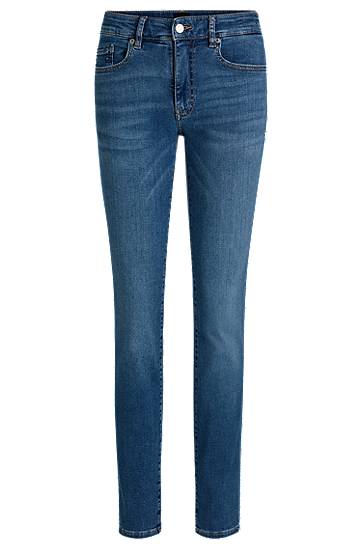 Kavbojke BOSS Slim-Fit Super-Stretch Jeans Modra | 50530691