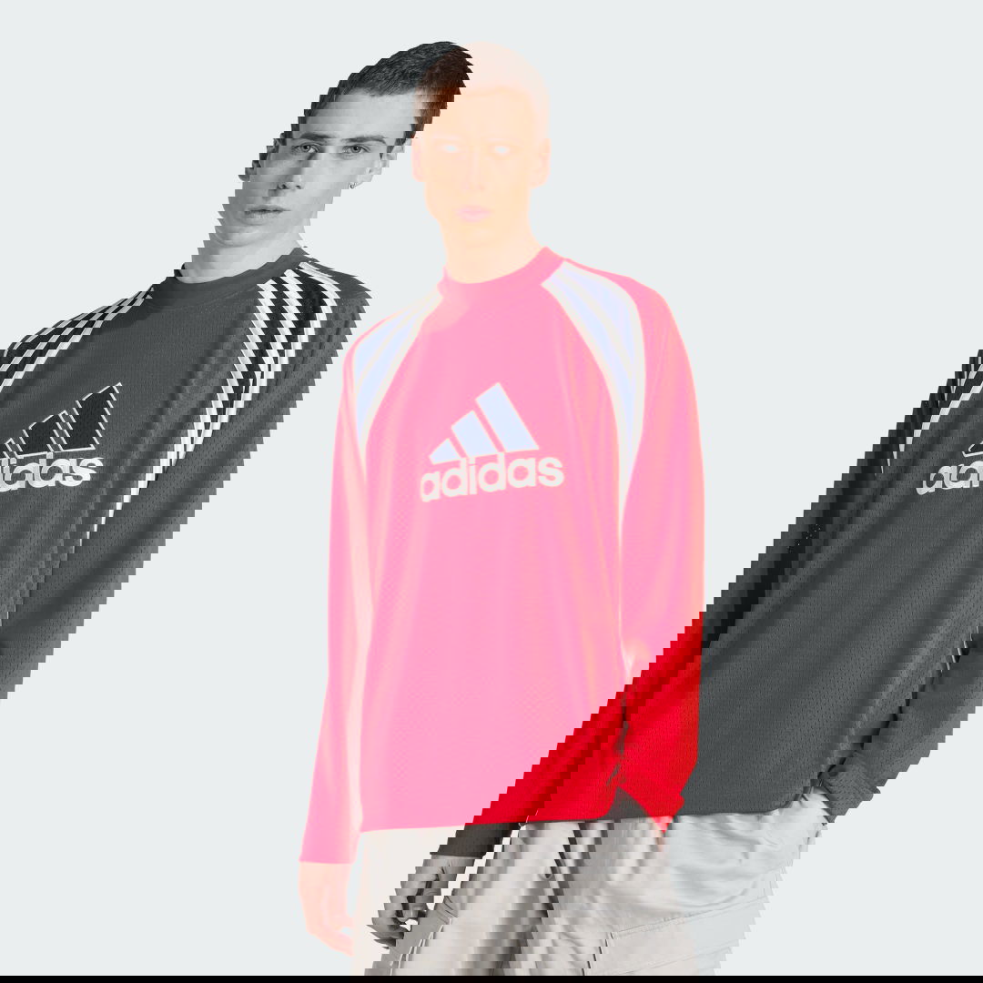 Pulover adidas Performance Mesh Long Sleeve Warm Up Top Rdeča | JD5376, 0