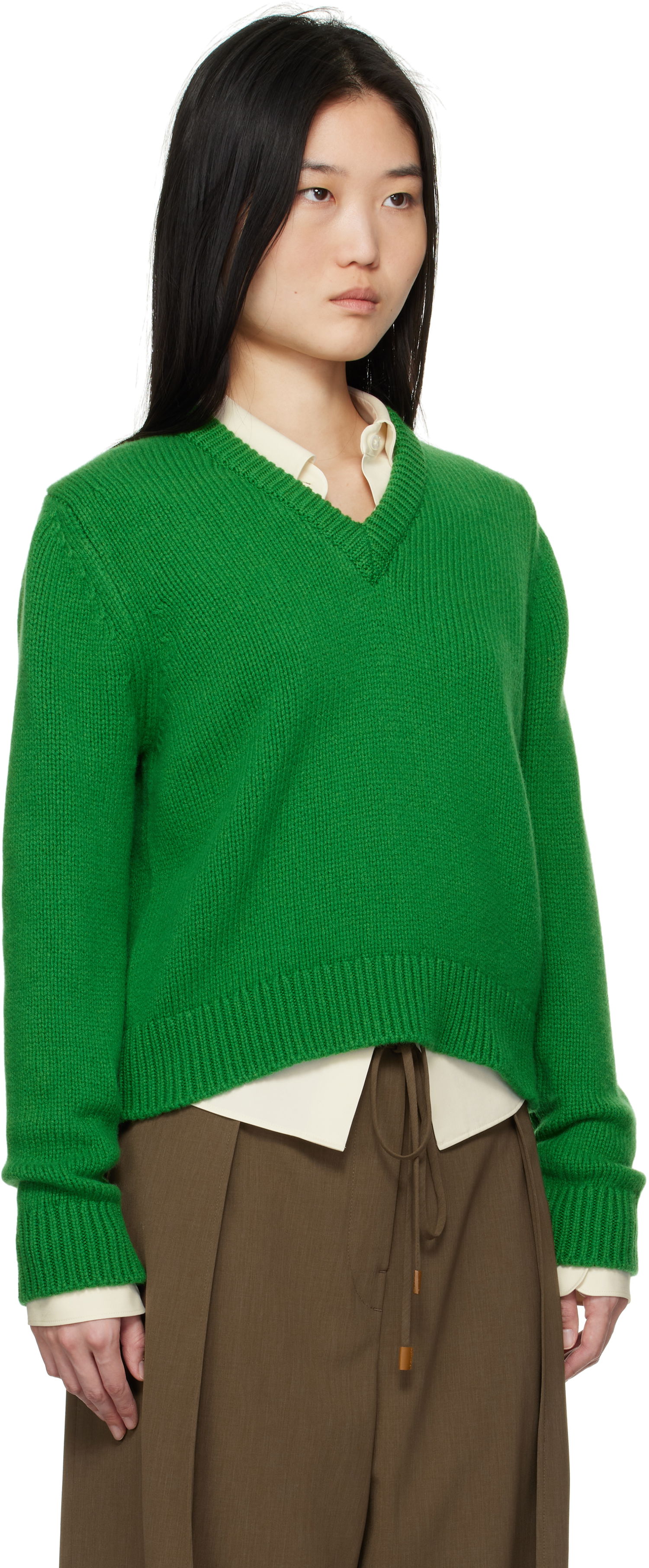 Pleteni pulover &Daughter &Daughter Glenn V-Neck Sweater Zelena | WL20224, 1