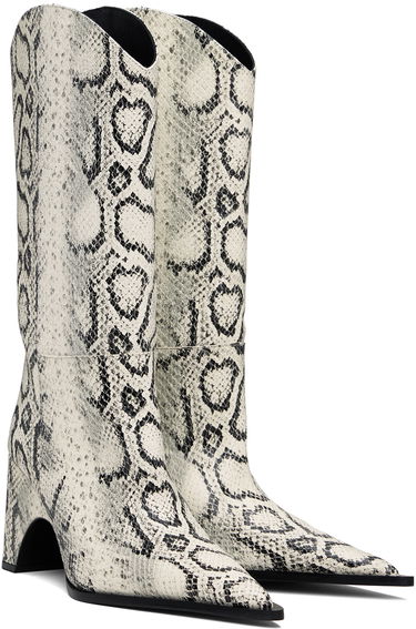 Superge in čevlji Coperni Snake Print Bridge Cowboy Boots Bela | COPSH16F6003, 3