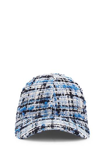 Kapa BOSS Tweed Cap with Double B Monogram Modra | 50535874