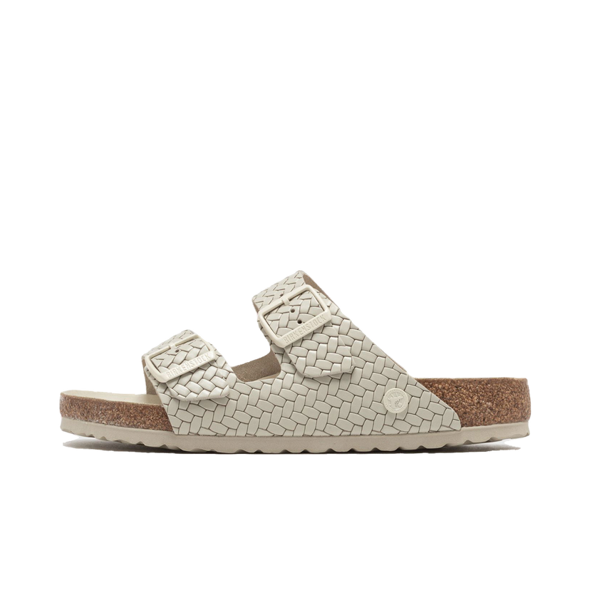 Superge in čevlji Birkenstock Birkenstock Arizona Woven Leather Sandals Bež | 1029172
