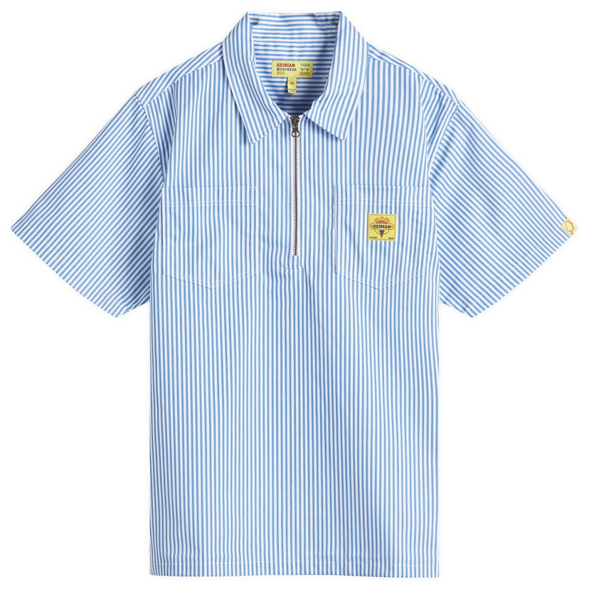 Srajce BBC IceCream ICECREAM Quarter Zip Work Shirt Modra | ICW25108-BLU
