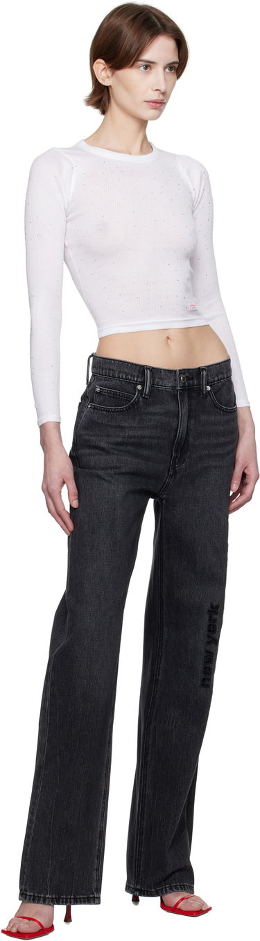 Kavbojke Alexander Wang Alexander Wang EZ Cut-Out Logo Jeans Črna | 4DC1254691, 3