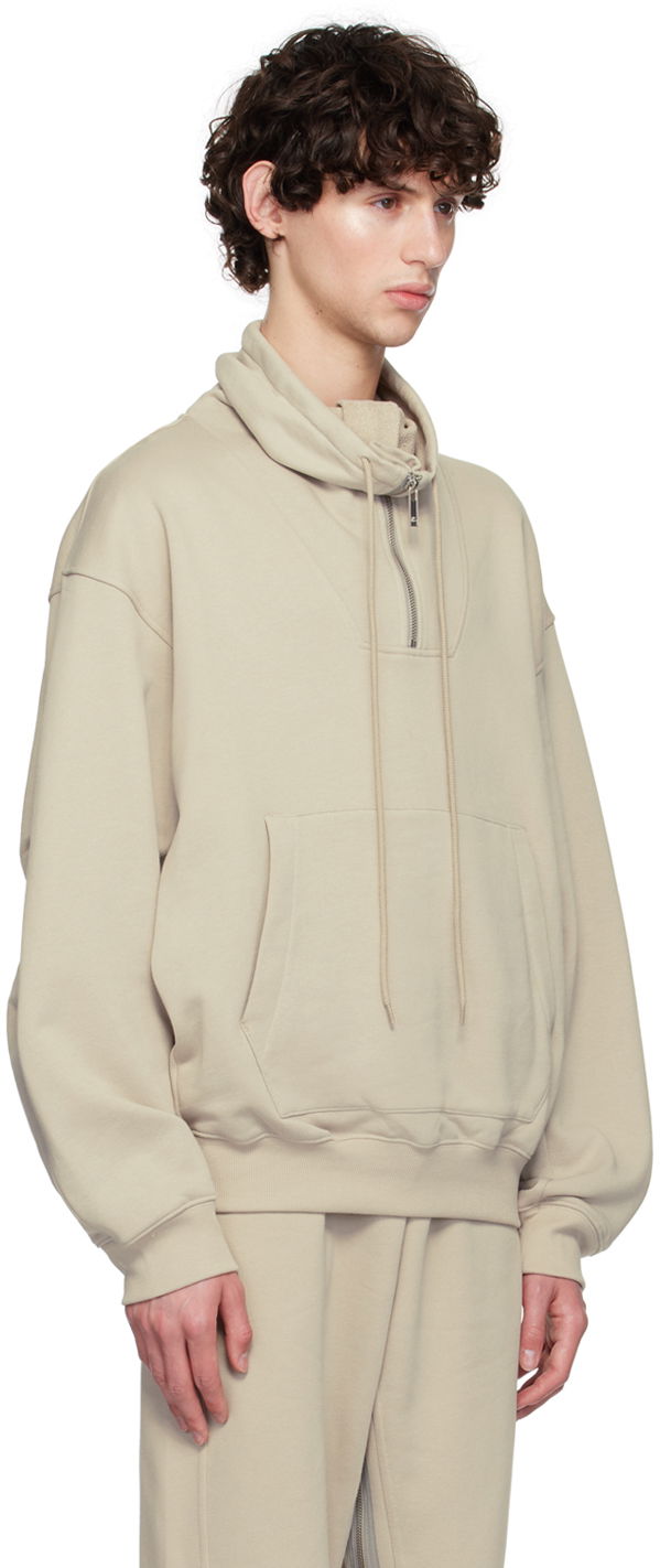 Pulover Helmut Lang Helmut Lang Funnel Neck Sweatshirt Bež | O04HM509, 1
