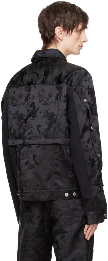 Jakna Feng Chen Wang Feng Chen Wang Dragon Jacquard Convertible Jacket Črna | FUS17JK07, 2