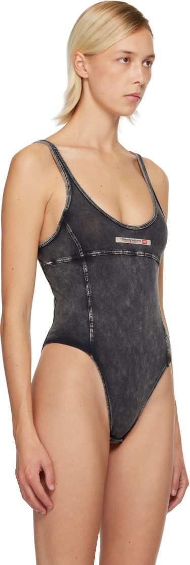 Bodi Diesel Phoebe-Dnm Faded Denim Scoop-Neck Bodysuit Črna | A19192 0SHAN, 1