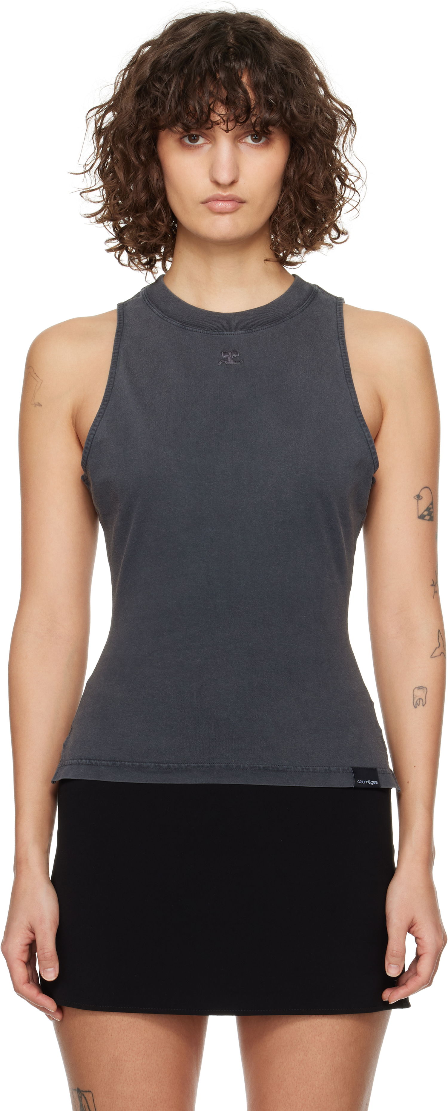 Majica brez rokavov Courrèges Courrèges Fitted Stonewashed Tank Top Siva | 125JDE094JS0110, 0