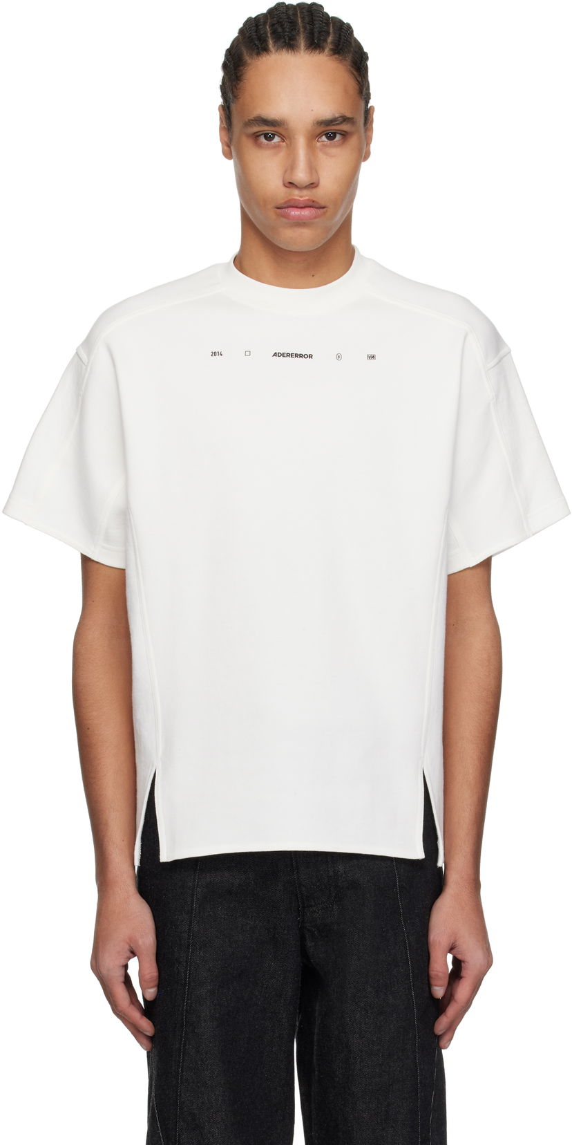 Majica ADER ERROR ADER error 0103 Split Hem T-Shirt Bela | BO01SSTS0103OW