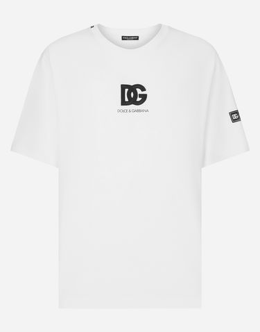 Majica Dolce & Gabbana Short-sleeved T-shirt With Dg Logo Patch Bela | G8PN9ZG7M2FW0800, 0