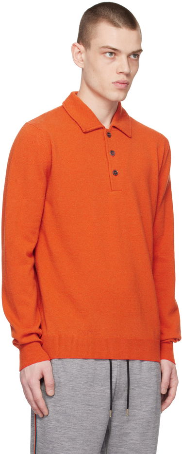 Pleteni pulover Paul Smith Paul Smith Three-Button Polo Oranžna | M1R-826X-K01950-16, 1