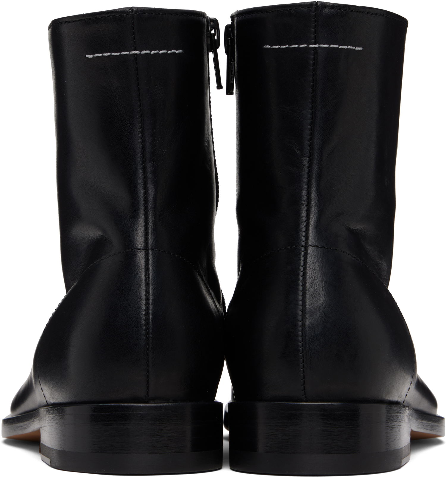 Superge in čevlji Maison Margiela MM6 Maison Margiela Shiny Vegetable Tanned Leather Trunk Boots Črna | S59WU0262 P5000, 1
