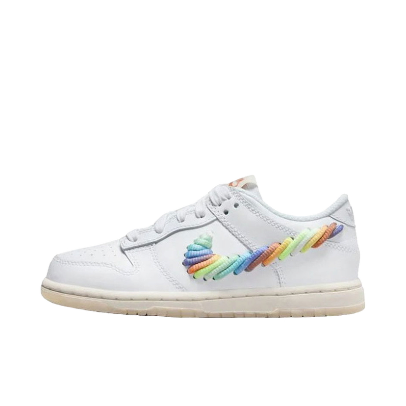 Superge in čevlji Nike Dunk Low SE Rainbow Lace Swoosh (PS) Bela | FN4862-100