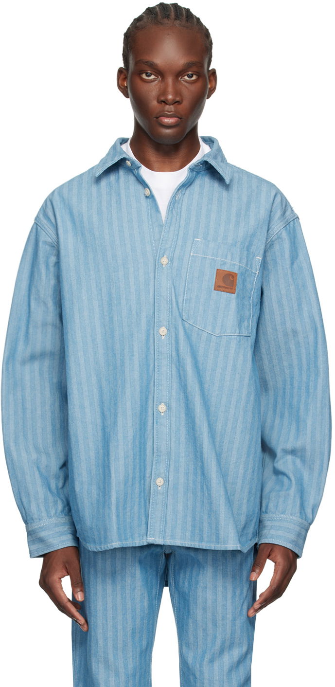 Srajce Carhartt WIP Blue Striped Button-Up Shirt Modra | I033577