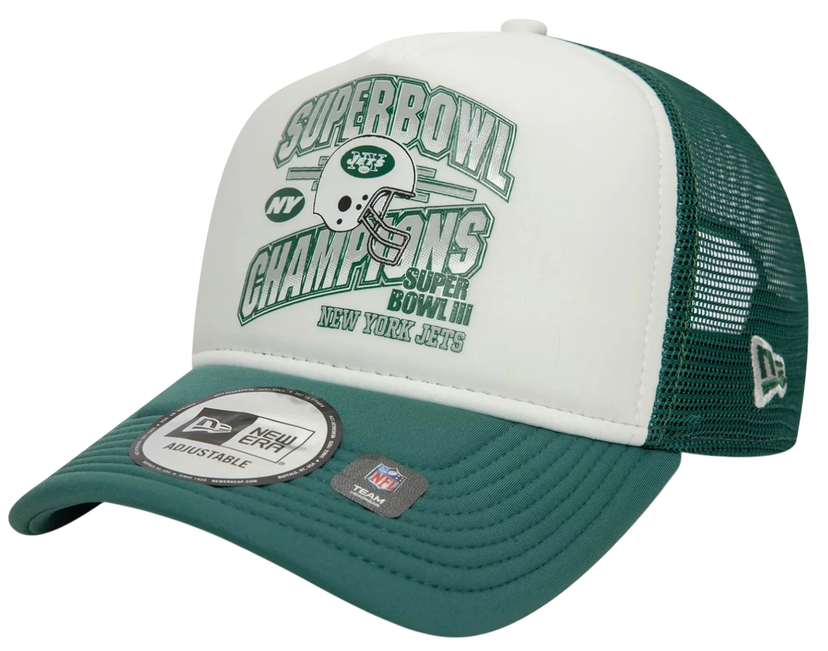 Kapa New Era New York Jets Super Bowl 9FORTY A-Frame Trucker Cap Zelena | 60595294-60595294