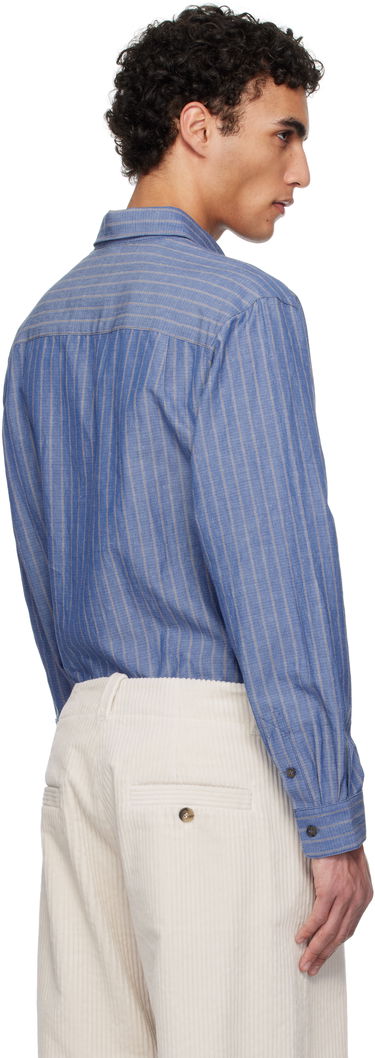 Srajce A.P.C. A.P.C. Striped Button-Down Shirt Modra | COHFW-H12532, 2