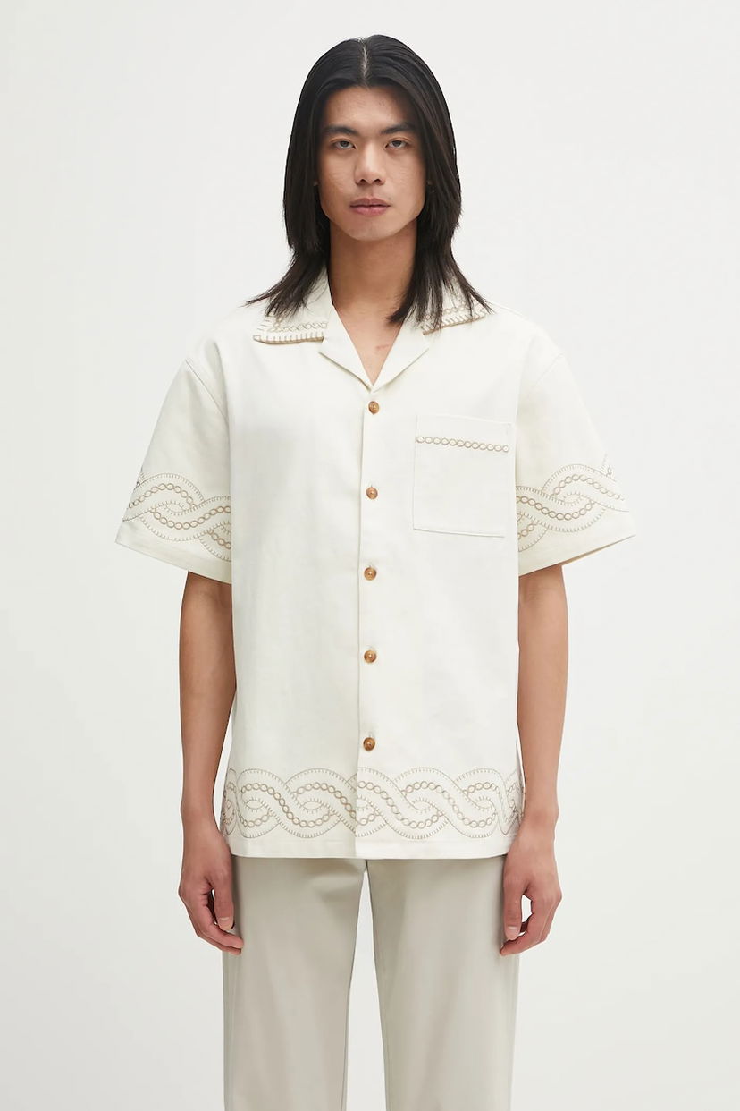 Srajce Drôle de Monsieur Drôle de Monsieur La Chemise BrodEe Tresses Embroidered Shirt Bela | H.SH227.CO215