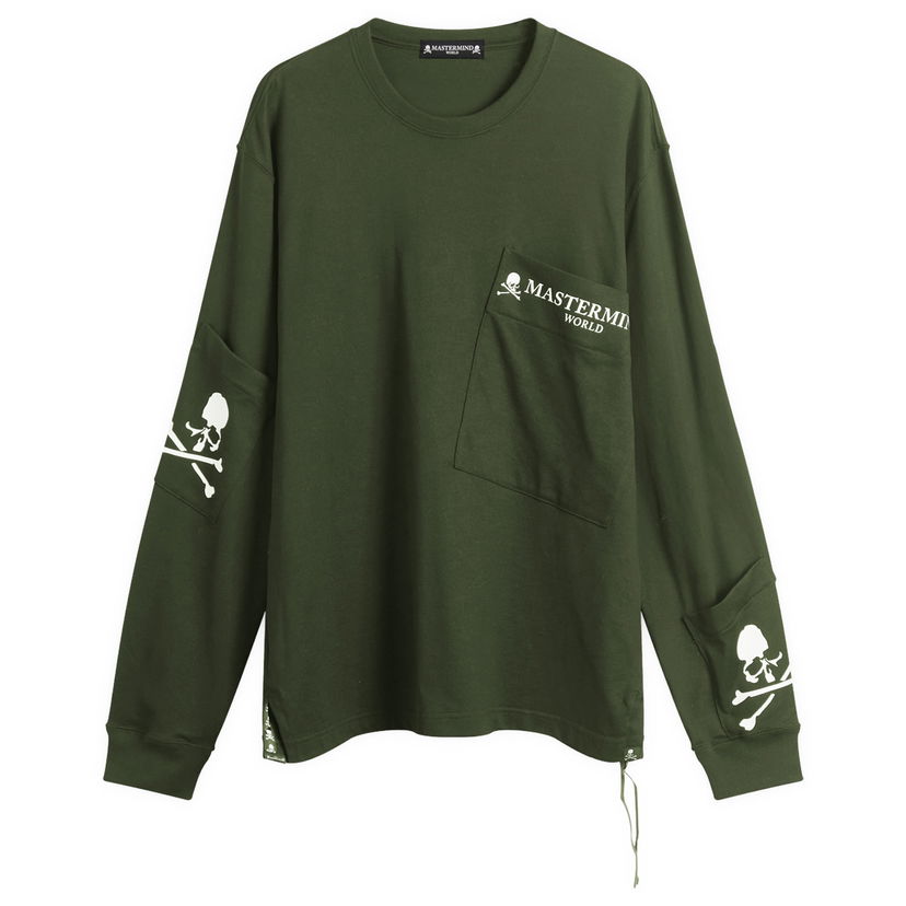 Majica Mastermind WORLD MASTERMIND WORLD Multi Pocket Long Sleeve T-Shirt Zelena | MW25S15-TS024-011OLV